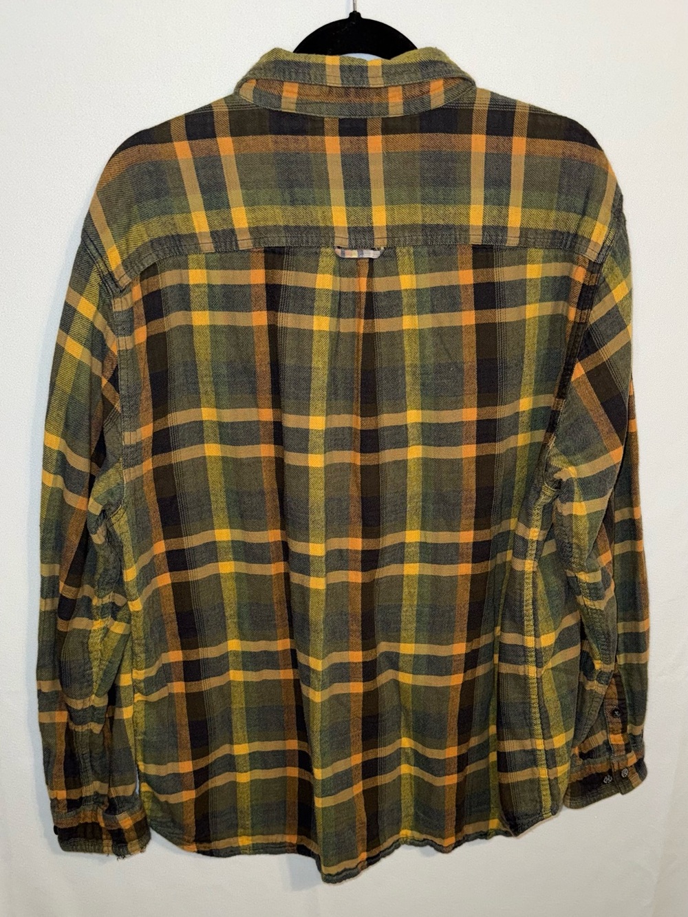 Carbon2Cobalt Men’s Plaid Flannel LS Button Up Shirt Size XL Green Yellow - Picture 3 of 9